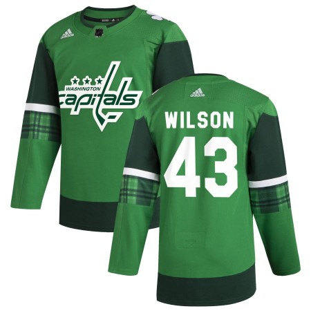 Camisola Washington Capitals Tom Wilson 43 Adidas 2019-2020 St. Patrick's Day Authentic - Homem